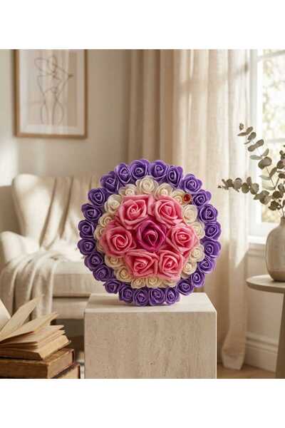 OEM Aranjament elegant de flori din săpun – 22 cm, design rotund în nuanțe de...