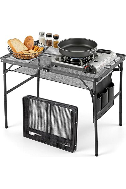 LinJie Picnic Tables,Folding Grill Table,Portable Aluminum Folding Grill Tabl...