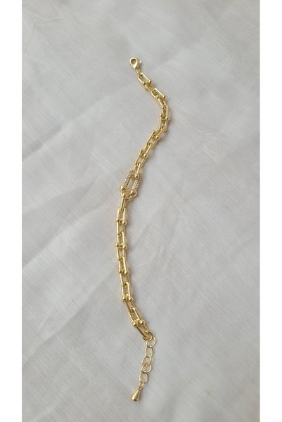sisters butik bijuteri Stone Lock Model Steel Bracelet
