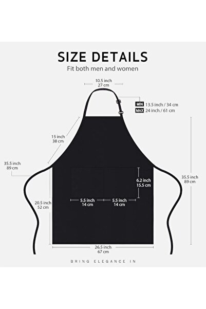 Syntus 4 Pack Adjustable Bib Apron with 2 Pockets Cooking Kitchen Aprons for ...