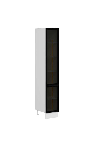 Minar Alvinka Mutfak Ledli Modül Boy 2Dk 40-H240Cm Duz Beyaz Füme Cam Mdf Gövde