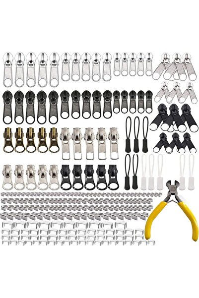 ALMEKAQUZ 252 Pcs Zipper Repair Kit Replacement Zipper, Zipper Pulls, Install...