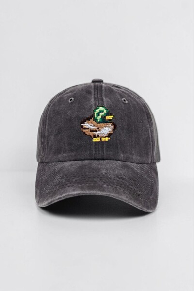 ŞapkaMania Black Stardew Valley Duck Embroidered Washable Vintage Unisex Base...