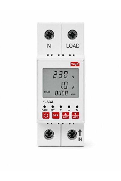 Elektrotek 63A Monofaze Wi-Fi Akıllı Voltaj Akım ve Kaçak Akım Koruma Rölesi ...