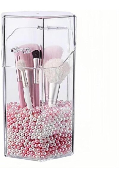 JDLYEVER Jdlife Makeup Brush Holder, Hexagonal Cosmetic Organizer with Dustpr...