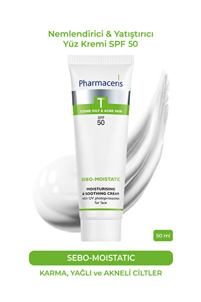 Pharmaceris Sebo-Moistatic SPF 50 | Nemlendirici & Yatıştırıcı Yüz Kremi (50 ml)