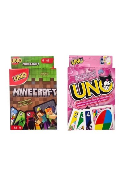 Oyunsal Minecraft Uno ve Kuromi Uno Oyun Kartları 2'li Set