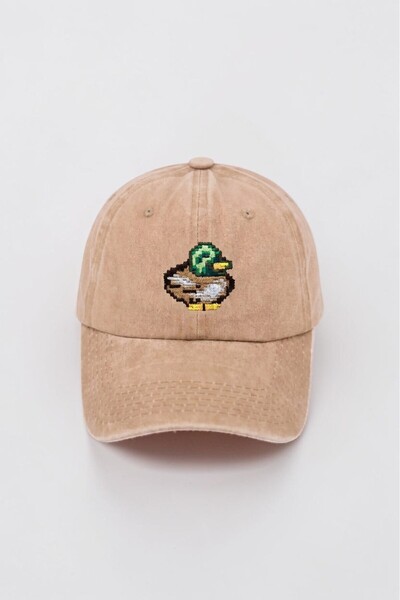 ŞapkaMania Beige Stardew Valley Duck Embroidered Washable Vintage Unisex Base...