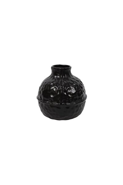 Plastona Μαύρο σφυρήλατο κεραμικό βάζο 21.5X20.5