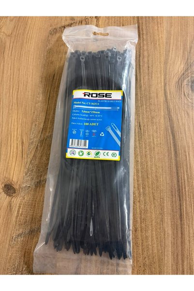 Rose ÇERAY ELEKTRONİK siyah 250mm Kablo Bağı- Plastik Kelepçe