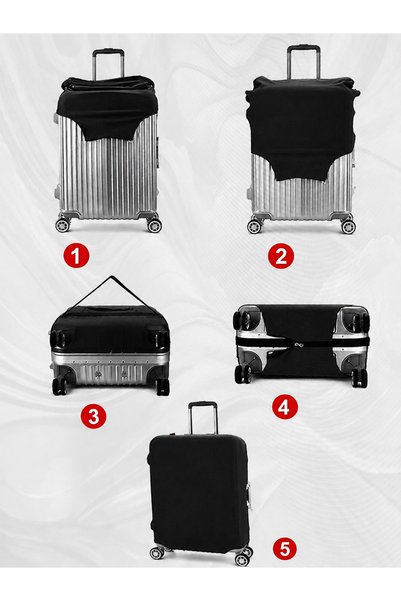 MEDBRIGHT Luggage Cover Suitcase Cover Lycra Flexible Fabric and Durable Luggage Cover Blackçk-Vk21