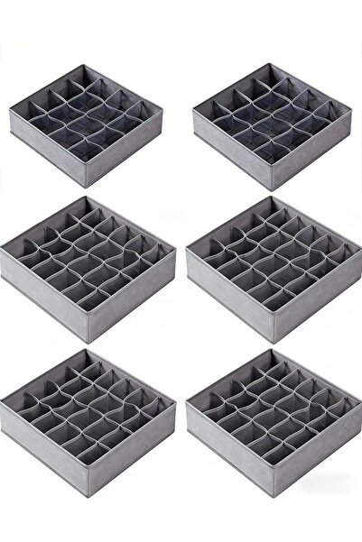Generic 2 Pack 16 Grid & 4 Pack 24 Grid Sock Underwear Drawer Organizer, Fold...