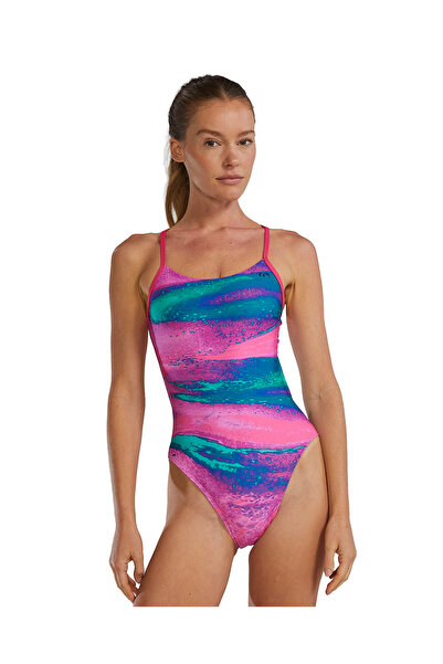 TYR Women's Training Swimsuit Cutoutfit Diffusion Plasma