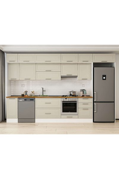 Minar Alvinka 380X240 Cm Klasik Mebran Mutfak Dolabı Mb-E90S40S50-1 Mebran | ...