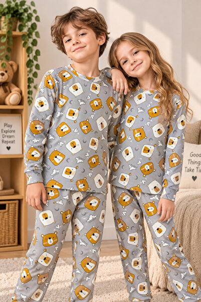 Free Beka Cute Patterned Crew Neck 100% Cotton Interlock Fabric Long Sleeve P...