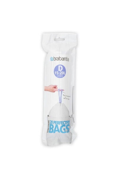 Brabantia PerfectFit Sac de gunoi Tip D, 15-20 L, 20 Saci