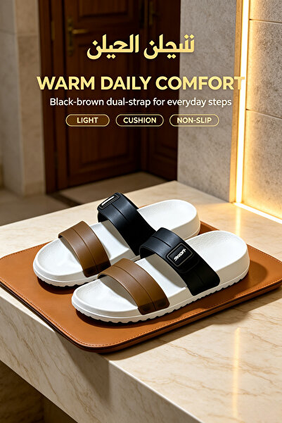 Alnoor Global Store شباشب مزدوجة الأحزمة عالية الجودة - نعل مطاطي متين وقابل ...