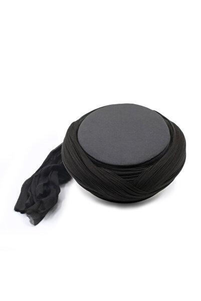 SARIKHANE YÜKSEK TEKNOLOJİ MAKİNE SARIMI Flat Tepeli Sarık - Black Fabric - B...