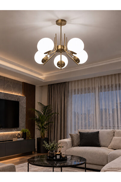 Modavize Aura Modern Tasarımlı 5'lİ Eskitme Renkli Beyaz Camlı Salon, Mutfak,...