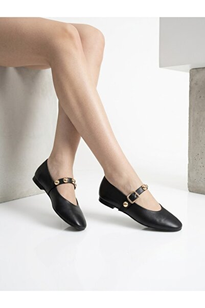 FİNTAS Ayağınıza Gelen Moda Women's Black Buckle Ballerinas – Stylish Casual ...