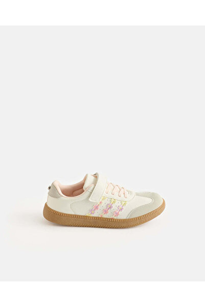 REDTAG Girls White Flower Low Top Sneakers