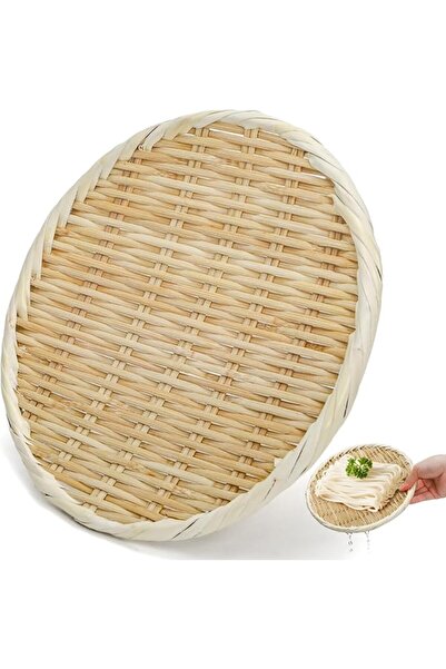 Tazweeq 8.3 Inch Natural Bamboo Woven Colander, Handmade Round Sieve Strainer...