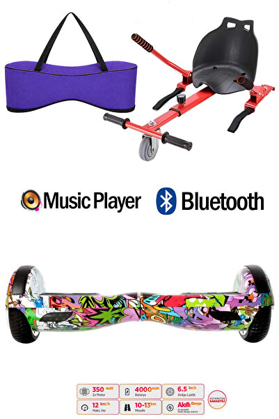 CityMate Elektrikli Kaykay Scooter Hoverboard Akıllı Denge 6.5 Inch + Hover Kart + Çanta EXTREM PAKET D04