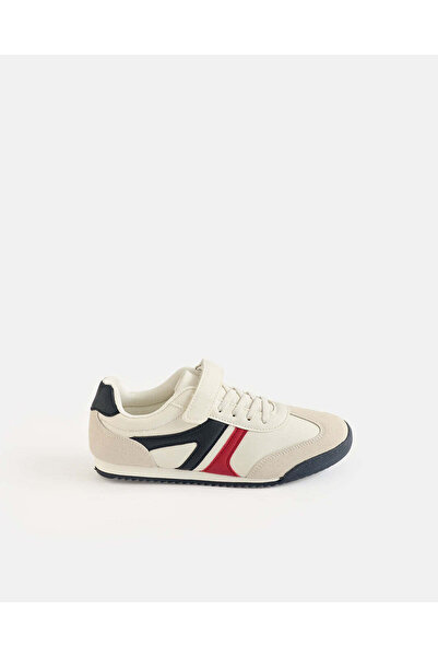 REDTAG Boys White Colour Block Retro Sneakers