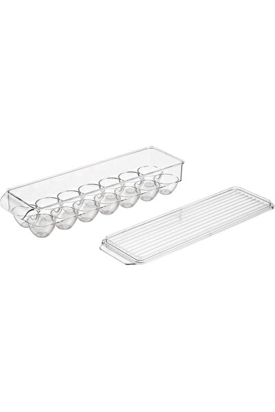 Lawazim Egg Holder for Fridge - Clear Plastic Egg Storage Container with Lid,...