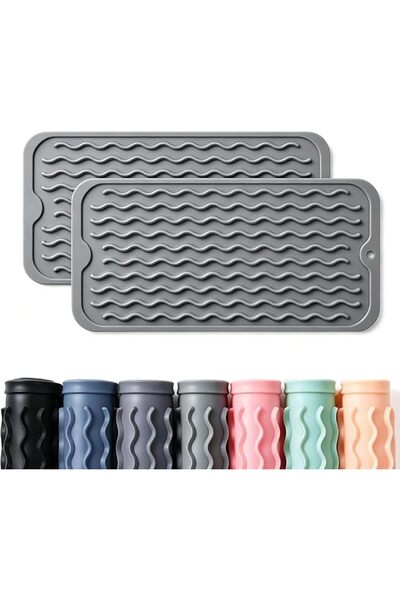 GENERAL Silicone Dish Drying Mat with Quick-Drying Edges and Heat Resistant u...