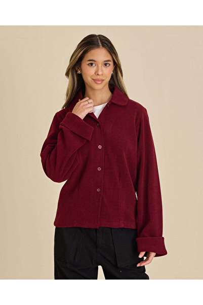 REDTAG Senior Girls Burgundy Button Jacket