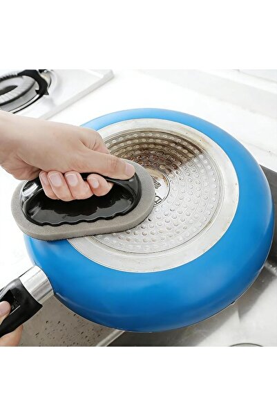TERRIFI Non-Scratch Scrubber Cleaning Sponge with Handle for Pots and Pans, H...