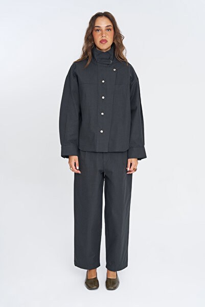 Orfeo Negro Women's Lined Plaid Patterned Jacket