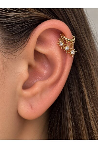 Arescollection 1 ADET ZİRKON TAŞLI SALLANTILI HELİX LOBE TRAGUS UYUMLU HALKA ...