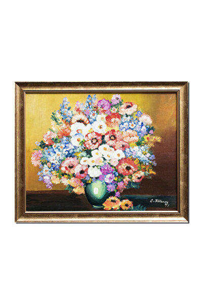 artnova Χειροποίητο πίνακας με κορνίζα, Βάζο με λουλούδια, εορταστικό άρωμα, ...