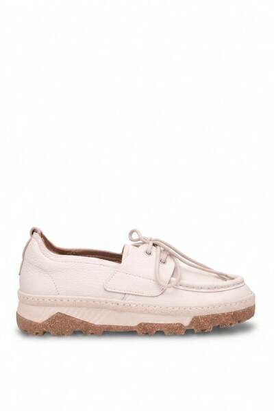Mammamia D26Ka-835 Women's Genuine Leather Casual Shoes Cream