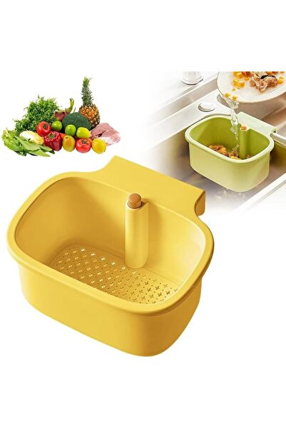 Yelajoy Yellow Sink Corner Drainer Basket, Suction Cup Organizer, Kitchen Foo...