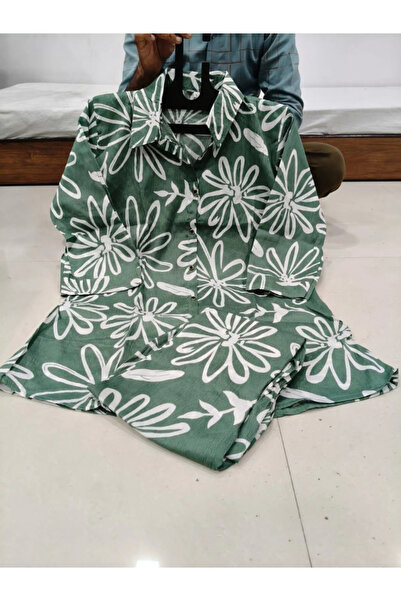 MYSMAR Saga Green Patchwork Print Cotton Co-Ord Set - RMD9304 | Saga Green-Si...