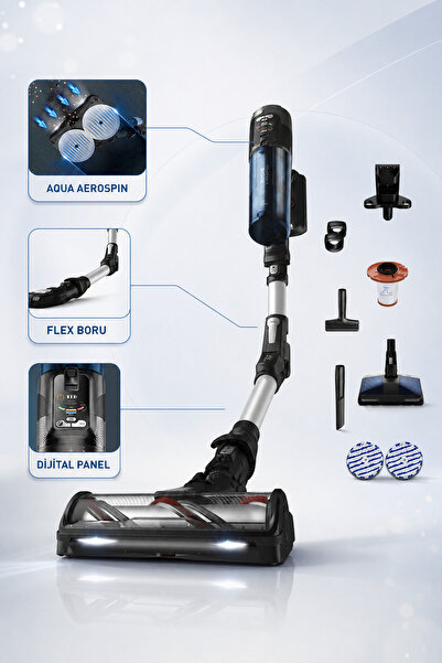 TEFAL X-Force Aqua Islak Kuru Şarjlı Dikey Süpürge Aqua Başlıklı Zemin Yıkama...