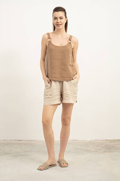 İpekçi Otantik Ringed Linen Blouse