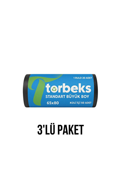 Standart Büyük Boy Çöp Poşeti 65x80 - 3'lü Paket