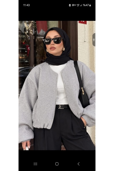 Karipkız Moda Kısa kaşe kaban