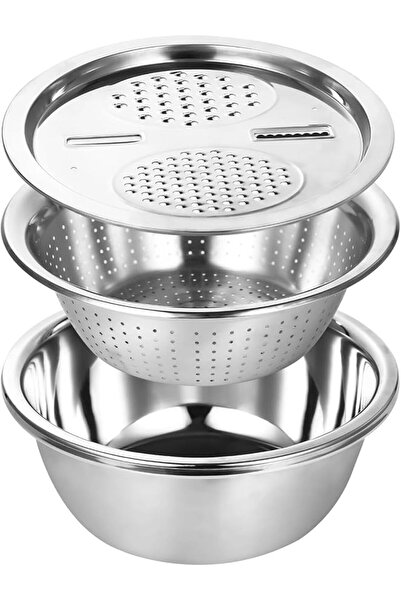 Yelajoy 3 In 1 Stainless Steel Kitchen Basin, Vegetable Slicer Grater, Drain ...