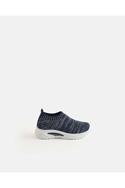 REDTAG Girls Navy Flyknit Slip On Sneakers