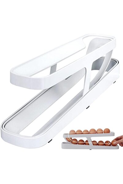 HASTHIP ® Egg Holder Plastic Egg Dispenser Double Layer Auto-Rolling Egg Disp...