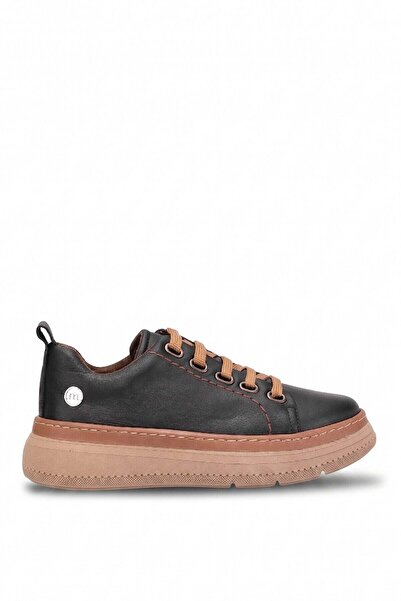 Mammamia D26Ka-605 Women's Genuine Leather Casual Shoes Black