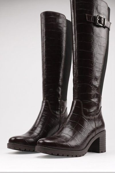 YUUN Jule Kroko Women's Boots with Zipper and Elastic Back