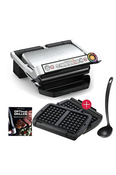 TEFAL OptiGrill+ Plus elektrikli kontaklı ızgara + XA7238 waffle plakaları + ...