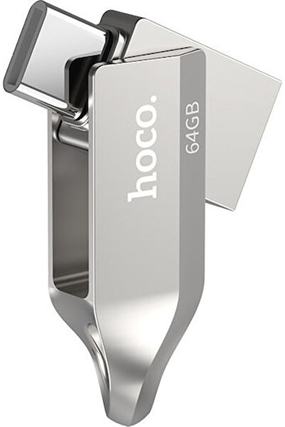Hoco UD8 Έξυπνο USB 3.0 Στικάκι 64GB με σύνδεση USB-C Ασημί