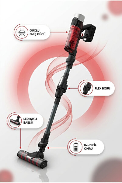 TEFAL X-Force Şarjlı Dikey Süpürge Bükülebilir Boru Hayvan Tüyü Başlığı Yıkan...